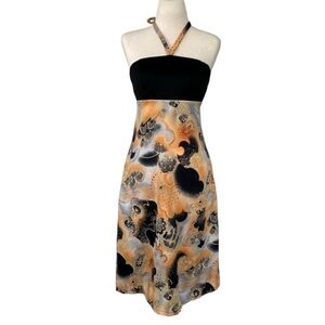 Muumuu Heaven Hawaii Vintage Kiko Kuli warm Halter Midi dress Medium black NWT!